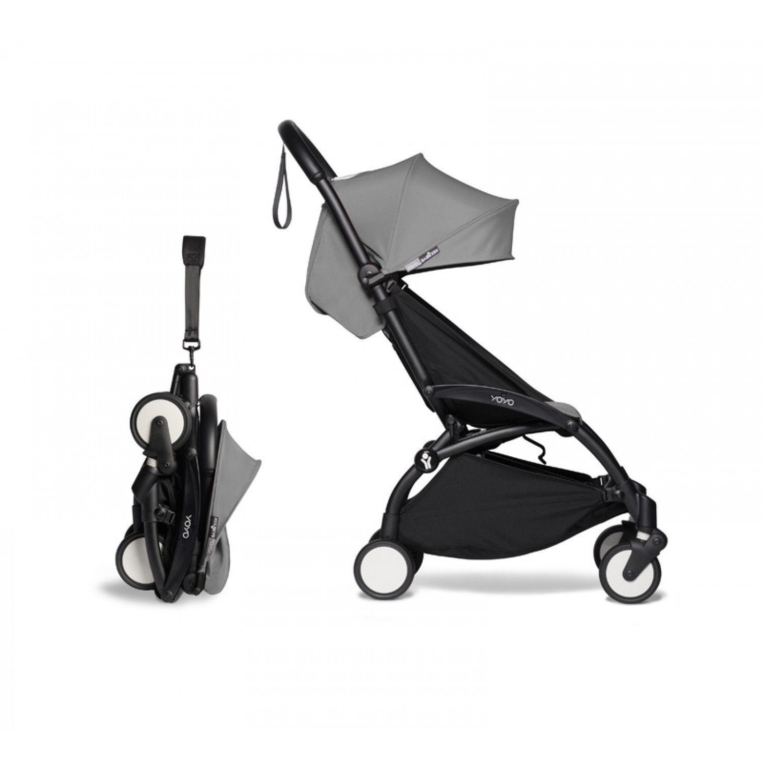 Complete BABYZEN stroller YOYO2  0+ and 6+ | Black Chassis Grey